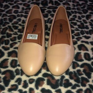 Nude Faux Leather Flats